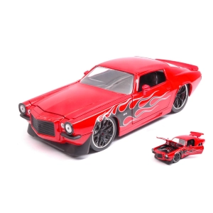 CHEVY CAMARO 1971 RED WITH BLACK FLAMES "BIGTIME MUSCLE" 1:24 Jada Toys Tuning Modellino