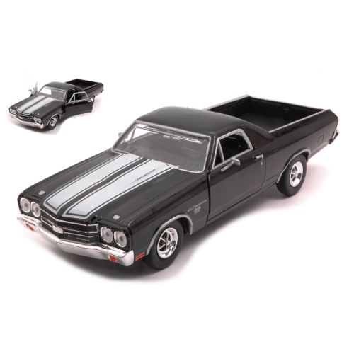 CHEVROLET EL CAMINO SS396 1970 BLACK WITH WHITE STRIPES 1:24 MotorMax Auto Stradali Modellino