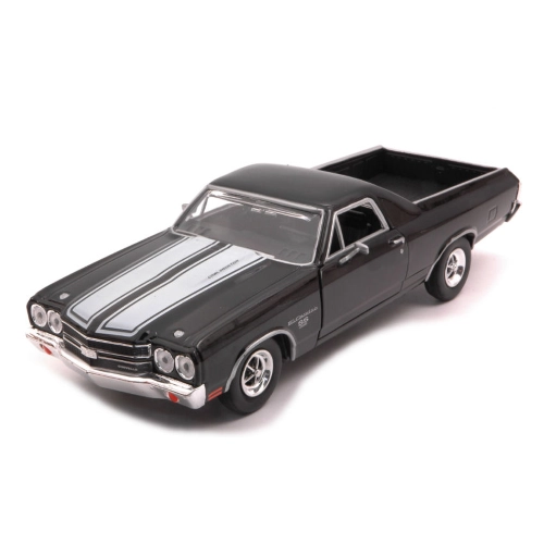 CHEVROLET EL CAMINO SS396 1970 BLACK WITH WHITE STRIPES 1:24 MotorMax Auto Stradali Modellino