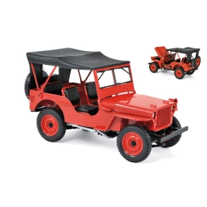 JEEP WILLYS CABRIOLET OPEN 1942 RED 1:18 Norev Auto Stradali Modellino