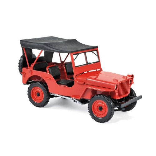 JEEP WILLYS CABRIOLET OPEN 1942 RED 1:18 Norev Auto Stradali Modellino