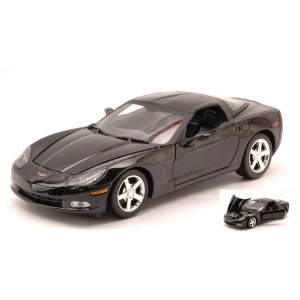 CORVETTE C6 2005 BLACK 1:24 MotorMax Auto Stradali Modellino