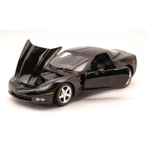 CORVETTE C6 2005 BLACK 1:24 MotorMax Auto Stradali Modellino