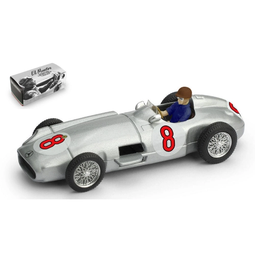 MERCEDES J.M.FANGIO 1955 N.8 WINNER DUTCH GP WORLD CHAMPION WITH PILOTE1:43 Brumm Formula 1 Modellino