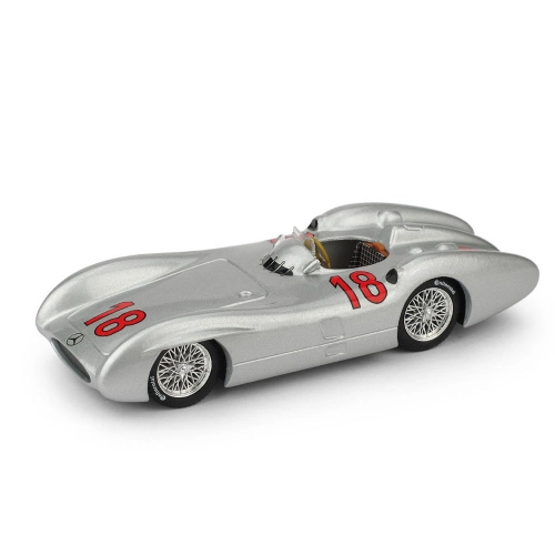 MERCEDES W 196 M.FANGIO 1954 N.18 FRANCE GP WORLD CHAMPION 1:43 Brumm Formula 1 Modellino