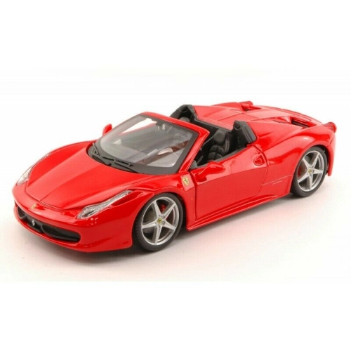 FERRARI 458 SPIDER 2011 RED 1:24 Burago Auto Stradali Modellino