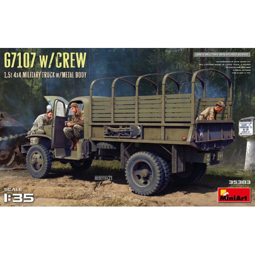 G7107 W/CREW 1,5 t 4x4 CARGO TRUCK WITH METAL BODY KIT 1:35 Miniart Kit Mezzi Militari Modellino