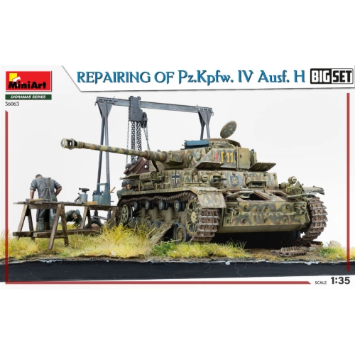 REPAIRING OF Pz.Kpfw.IV Ausf.H BIG SET KIT 1:35 Miniart Kit Mezzi Militari Modellino