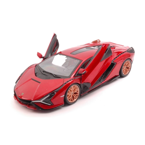 LAMBORGHINI SIAN FKP 37 HYBRID 2020 METALLIC RED 1:24 Burago Auto Stradali Modellino