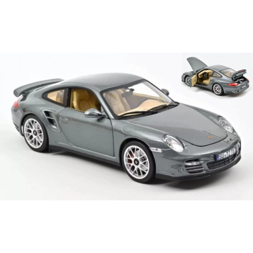 PORSCHE 911 997-2 TURBO COUPE 2010 GREY METALLIC 1:18 Norev Auto Stradali Modellino