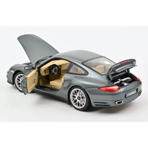 PORSCHE 911 997-2 TURBO COUPE 2010 GREY METALLIC 1:18 Norev Auto Stradali Modellino