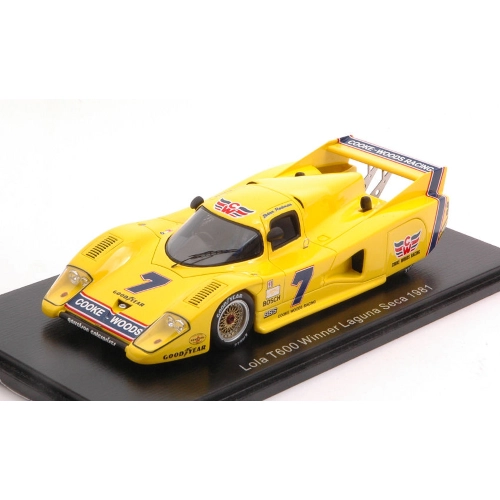 LOLA T600 N.7 WINNER LAGUNA SECA 1981 BRIAN REDMAN 1:43 Spark Model Auto Competizione Modellino