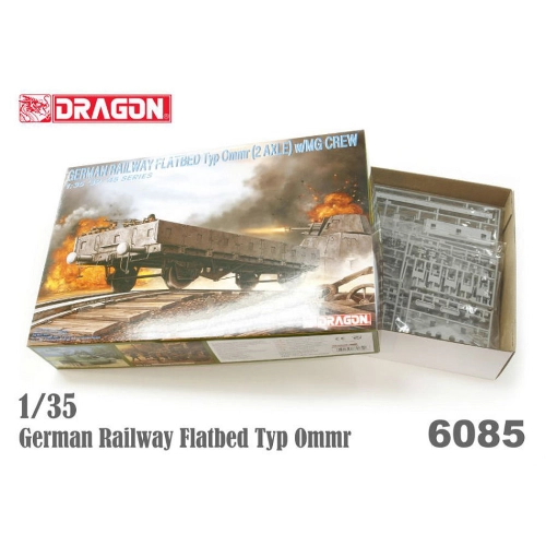 GERMAN RAILW.FLATBED OMMR + MG CREW KIT 1:35 Dragon Kit Mezzi Militari Modellino