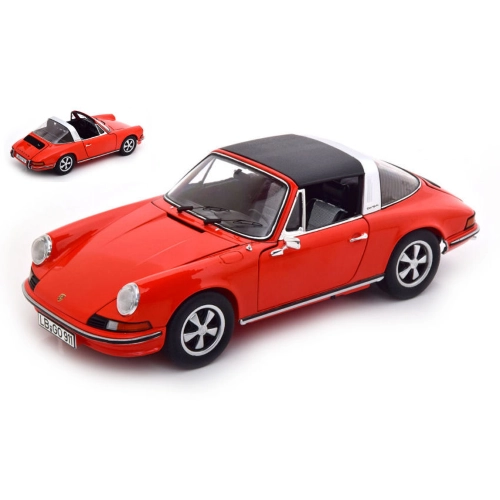 PORSCHE 911S 2.4 TARGA 1967 ORANGE 1.18 Schuco Auto Stradali Modellino