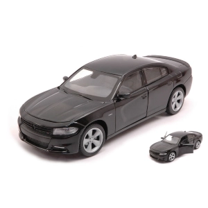 DODGE CHARGER R/T 4-DOOR 2016 BLACK 1:24 Welly Auto Stradali Modellino