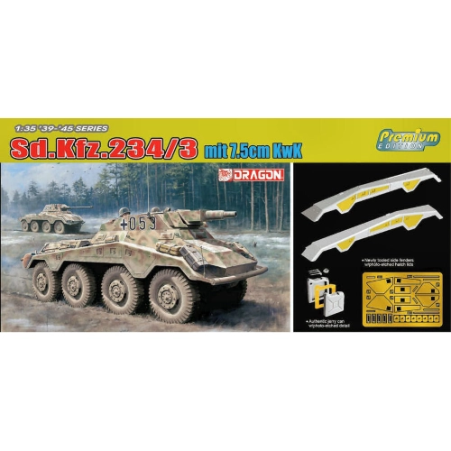 SD.KFZ.234/3 MIT 7,5 cm KwK KIT 1:35 Dragon Kit Mezzi Militari Modellino