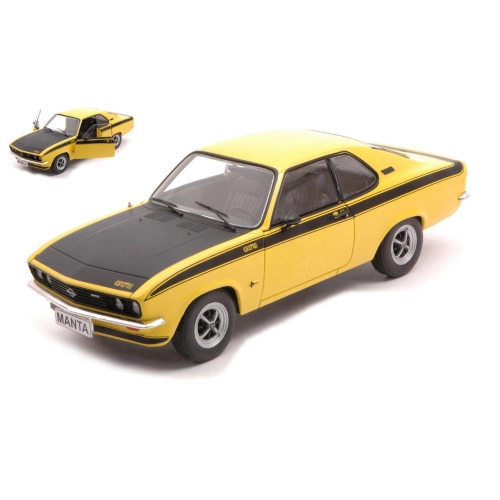 OPEL MANTA A GT/E 1975 YELLOW/MATT BLACK 1:24 Whitebox Auto Stradali Modellino