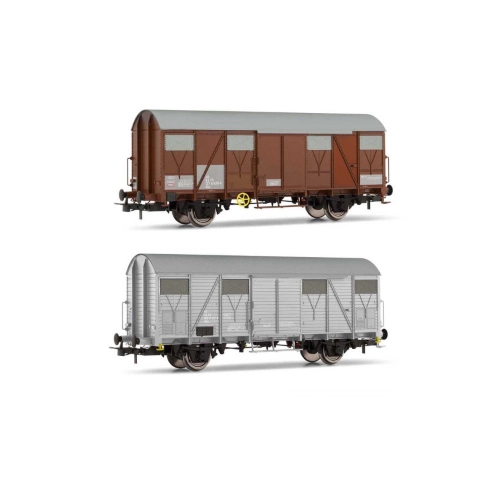 FS 2 VAGONI DI SERVIZIO 1 CARRO VGs + 1 CARRO VGhs EPOCA V 1:87 Rivarossi Treni Modellino