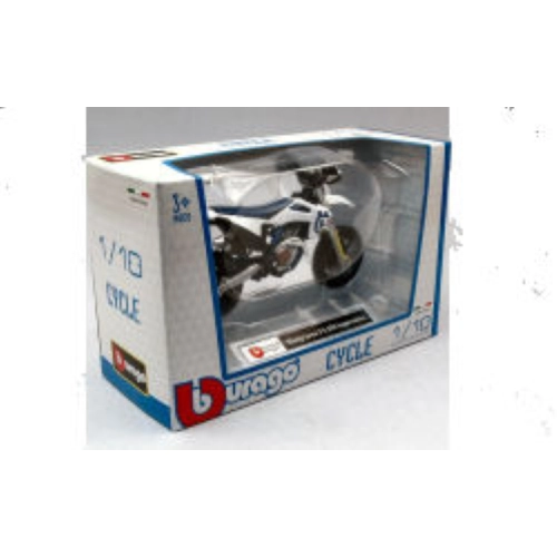 HUSQVARNA FS 450 SUPERMOTO CROSS 2015 WHITE 1:18 Burago Moto Modellino