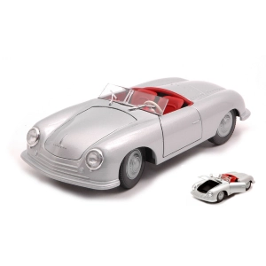 PORSCHE 356 NR.1 1948 SILVER 1:24 Welly Auto Stradali Modellino