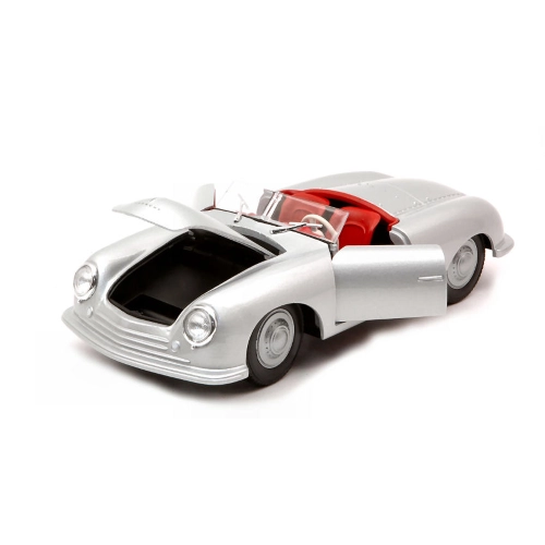 PORSCHE 356 NR.1 1948 SILVER 1:24 Welly Auto Stradali Modellino
