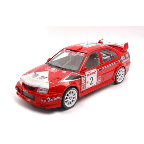 MITSUBISHI LANCER RS EVOL.VI N.2 RALLY SAN REMO 1999 LOIX/SMEETS 1:18 Ixo Model Auto Rally Modellino