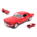 FORD MUSTANG COUPE' 1964 RED 1:24 Welly Auto Stradali Modellino