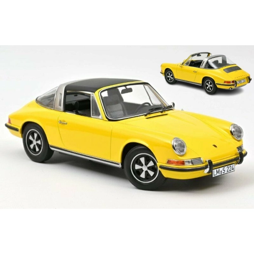 PORSCHE 911 E TARGA 1969 YELLOW 1:18 Norev Auto Stradali Modellino