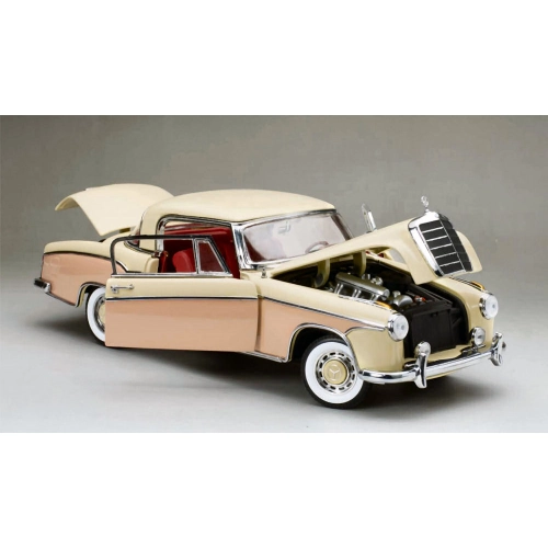 MERCEDES 220 SE COUPE' (W128) 1958 LIGHT BEIGE/ROSA 1:18 SunStar Auto Stradali Modellino