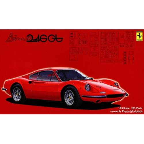 FERRARI DINO 246 GT RED KIT 1:24 Fujimi Kit Auto Modellino