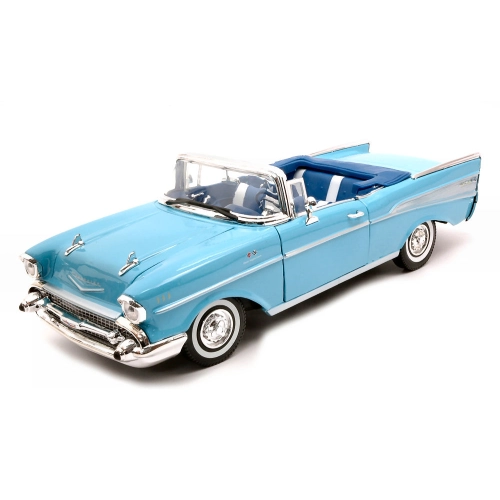 CHEVROLET BEL AIR CONVERTIBLE 1957 BLUE 1:18 MotorMax Auto Stradali Modellino