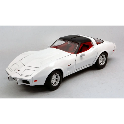 CHEVROLET CORVETTE 1979 WHITE 1:24 MotorMax Auto Stradali Modellino