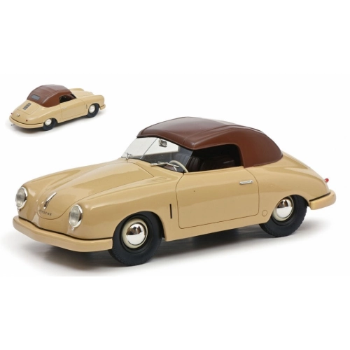 PORSCHE 356 SPIDER CLOSED 1948 BEIGE SOFT TOP 1:18 Schuco Auto Stradali Modellino