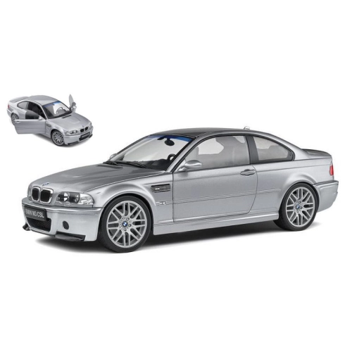 BMW E46 CSL COUPE 2003 METALLIC GREY 1:18 Solido Auto Stradali Modellino