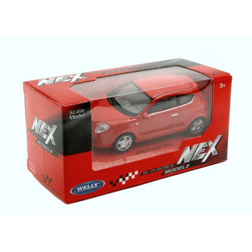 ALFA ROMEO MITO 2008 RED 1:43 Welly Auto Stradali Modellino