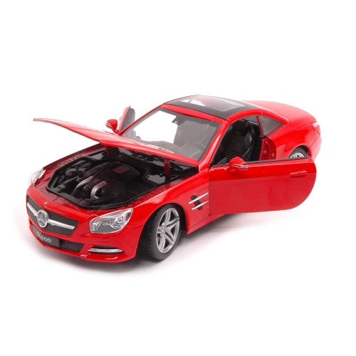 MERCEDES SL500 2012 HARD TOP RED 1:24 Welly Auto Stradali Modellino