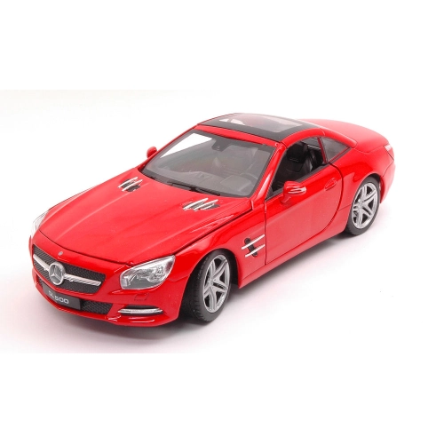 MERCEDES SL500 2012 HARD TOP RED 1:24 Welly Auto Stradali Modellino
