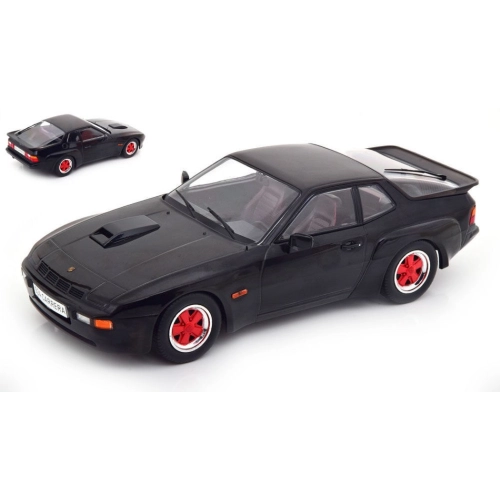 PORSCHE 924 CARRERA GT 1981 BLACK WITH RED WHEEL RIMS 1:18 ModelCarGroup Auto Stradali Modellino