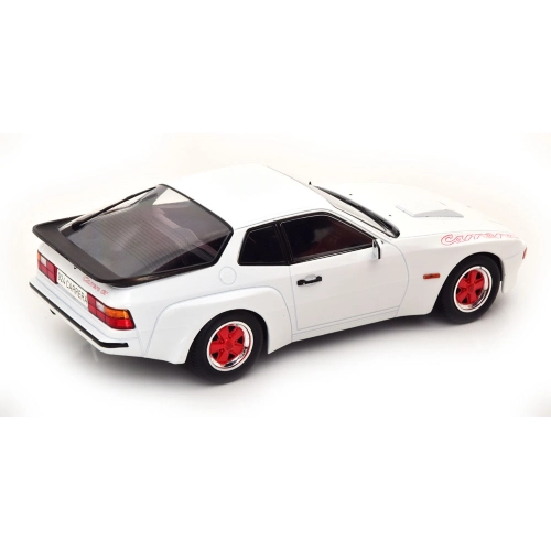 PORSCHE 924 CARRERA GT 1981 WHITE WITH RED WHEEL RIMS 1:18 ModelCarGroup Auto Stradali Modellino