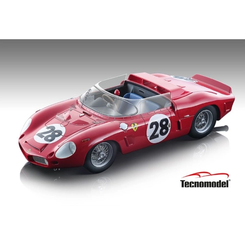 FERRARI DINO 268 SP N.28 LE MANS 1962 RODRIGUEZ/RODRIGUEZ 1:18 Tecnomodel Auto Competizione Modellino