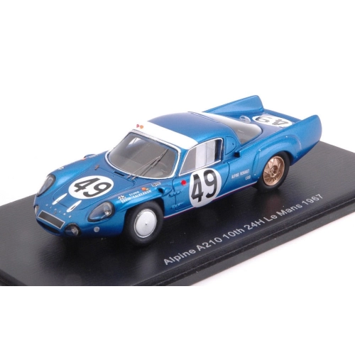 ALPINE A210 N.49 10th LE MANS 1967 A.DE CORTANZE-A.LE GUELLEC 1:43 Spark Model Auto Competizione Modellino