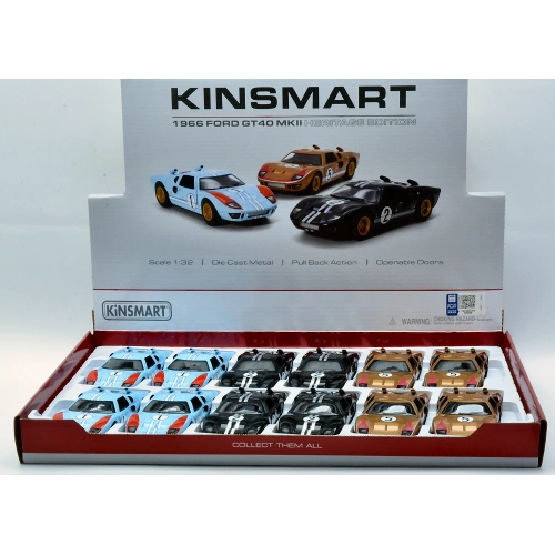 FORD GT40 MKII HERITAGE RACING cm 12 (1 Modellino a Scela) Kinsmart Modellismo Giocattolo Modellino
