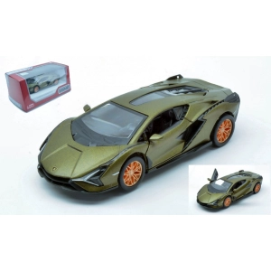 LAMBORGHINI SIAN GREEN/GOLD BOX cm 12 Kinsmart Modellismo Giocattolo Modellino