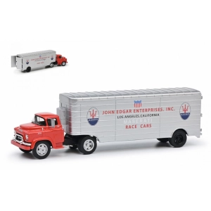GMC TRUCK 1960 TEAM JOHN EDGAR MASERATI CAR TRANSPORTER 1:43 Schuco Camion Modellino
