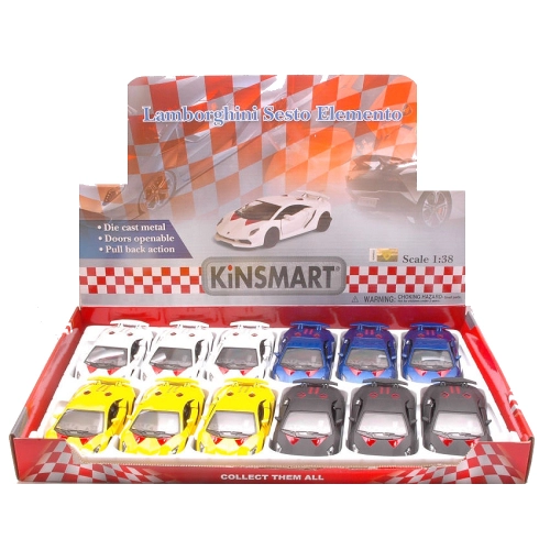 LAMBORGHINI SESTO ELEMENTO 2013 cm 12 (1 Modellino a Scelta) 1:38 Kinsmart Modellismo Giocattolo Modellino