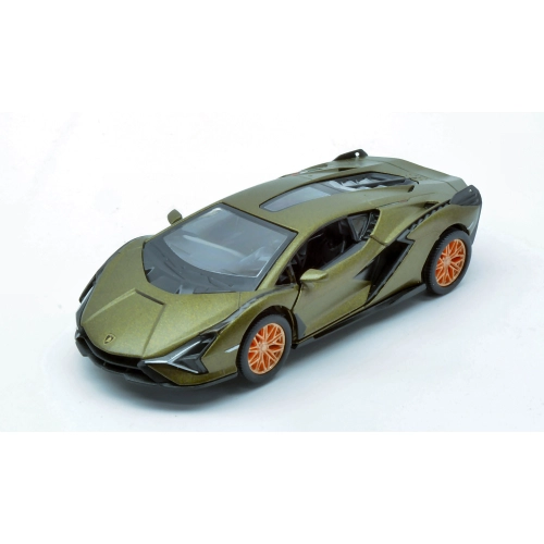 LAMBORGHINI SIAN GREEN/GOLD BOX cm 12 Kinsmart Modellismo Giocattolo Modellino