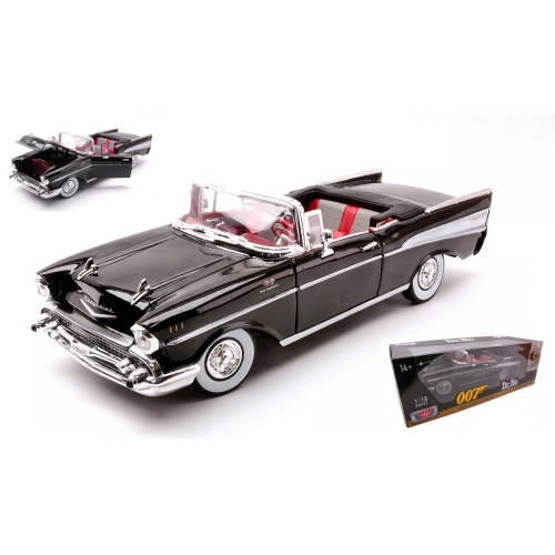 CHEVROLET BEL AIR SPIDER 1955 Dr.NO JAMES BOND LICENZA DI UCCIDERE 1:18 MotorMax Movie Modellino