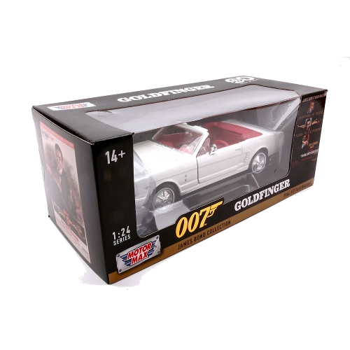 FORD MUSTANG 1/2 CONVERTIBLE 1964 JAMES BOND 007 GOLDFINGER 1:24 MotorMax Movie Modellino