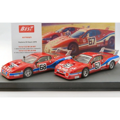 FERRARI 512 BB LM N.67 + 68 24H DAYTONA 1979 1:43 Best Model Auto Competizione Modellino