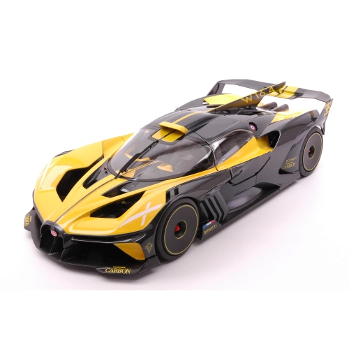 BUGATTI BOLIDE W16 8.0 FOUR-TURBO 1850hp 500km/h 2020 YELLOW 1:18 Burago Auto Stradali Modellino